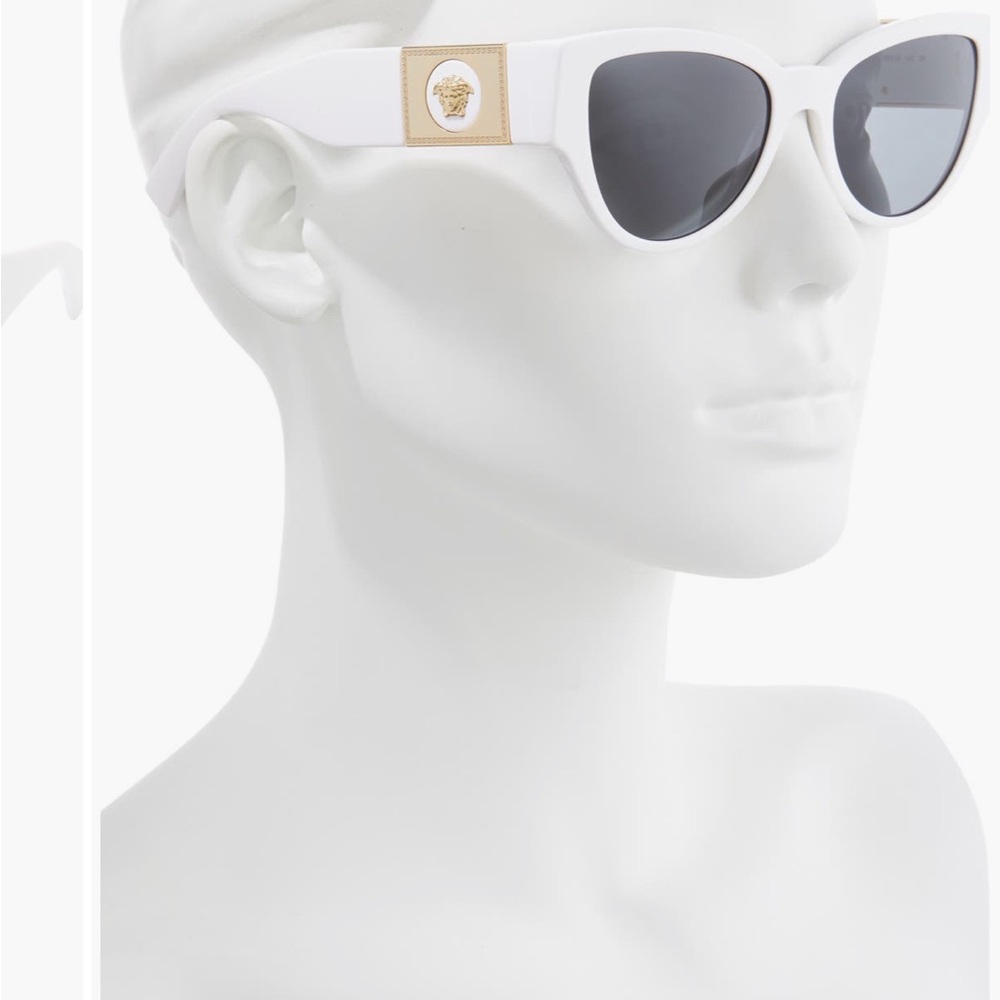 Versace White Sunglasses with Gold Accent